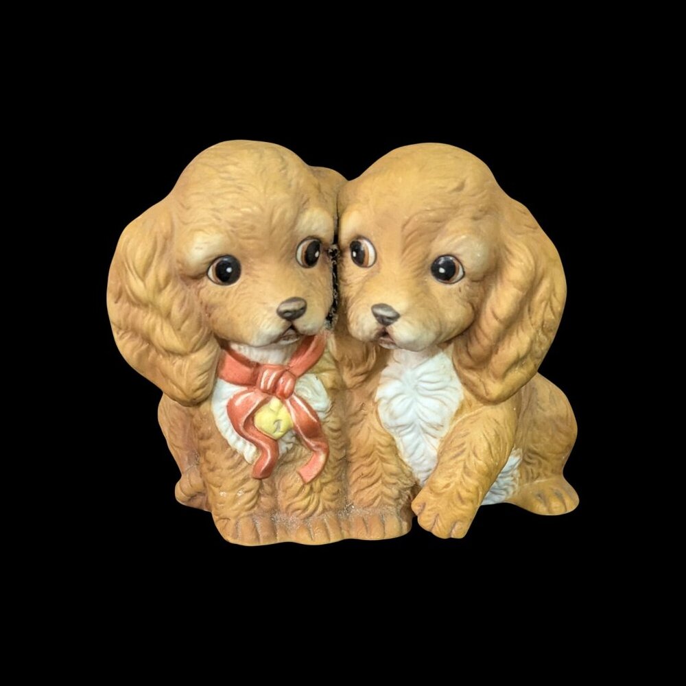 Vintage Homco Masterpiece Cocker Spaniels dogs‎ 1988 Puppies Figurine